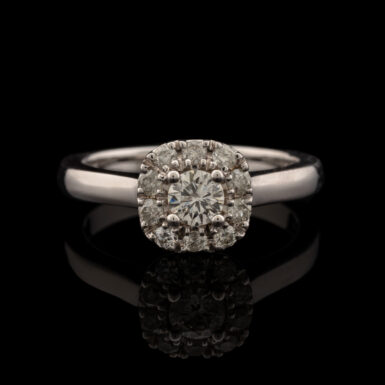 Pre-Owned Diamond Halo Ring in 14K White Gold