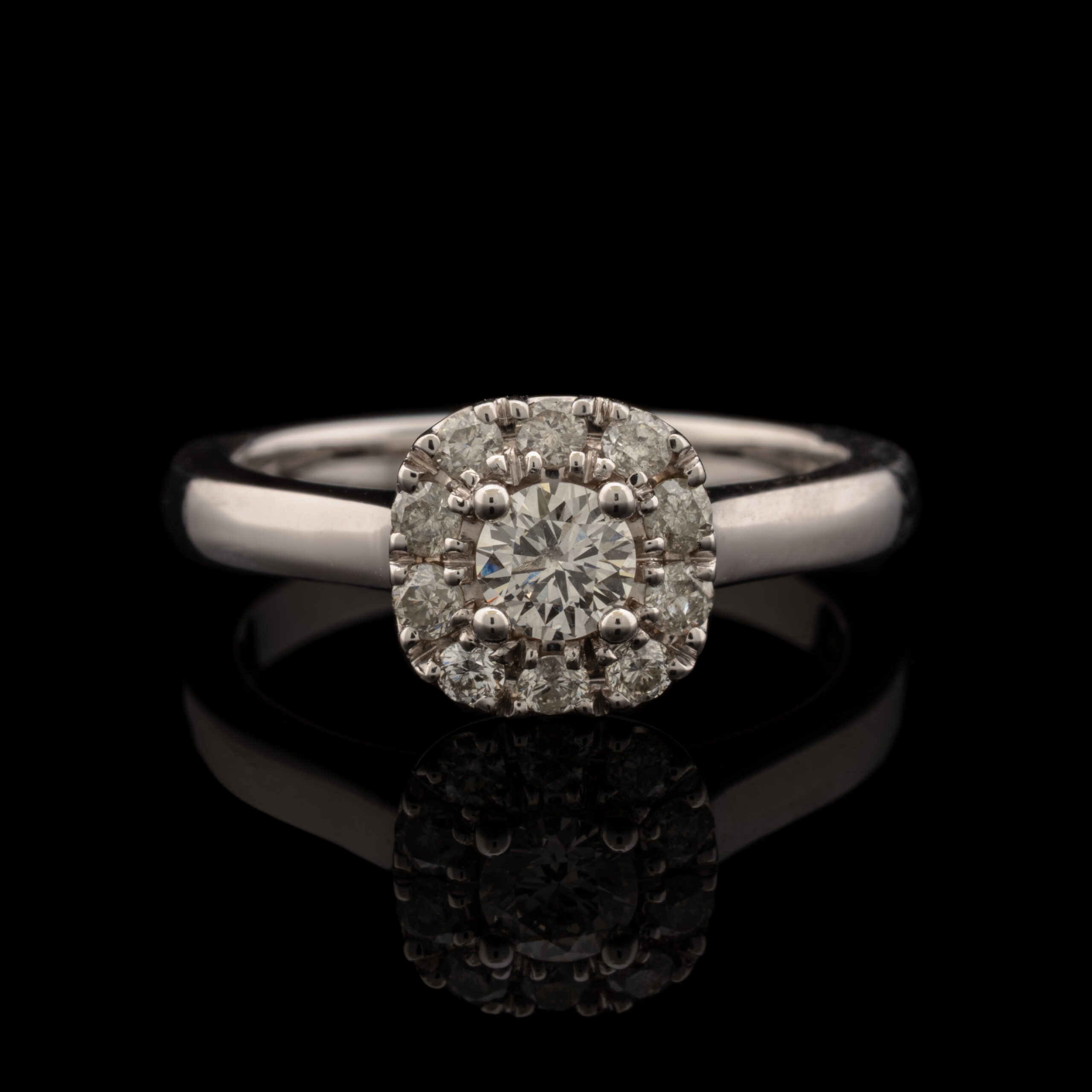 Pre-Owned Diamond Halo Ring in 14K White Gold