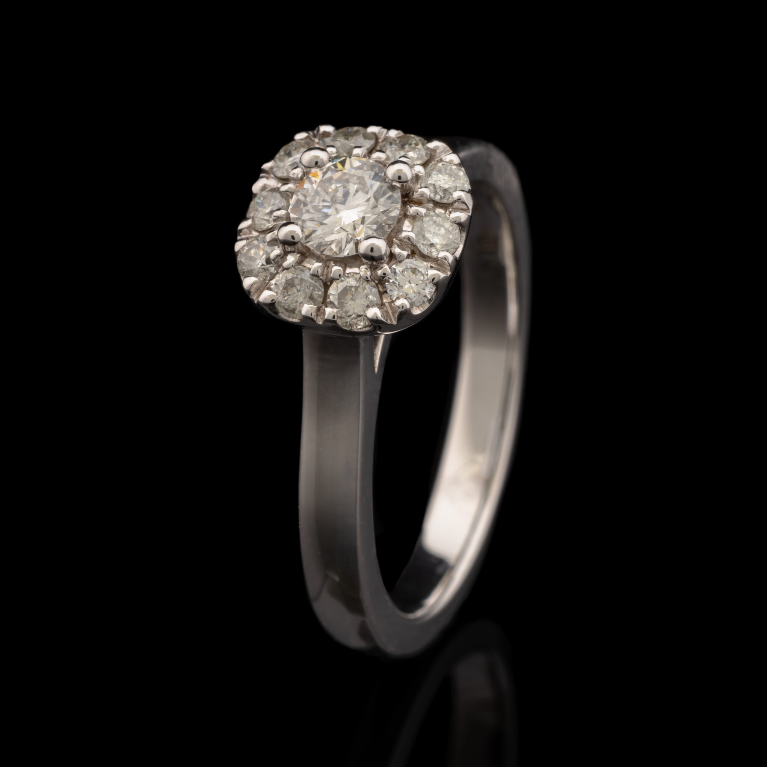 Pre-Owned Diamond Halo Ring in 14K White Gold