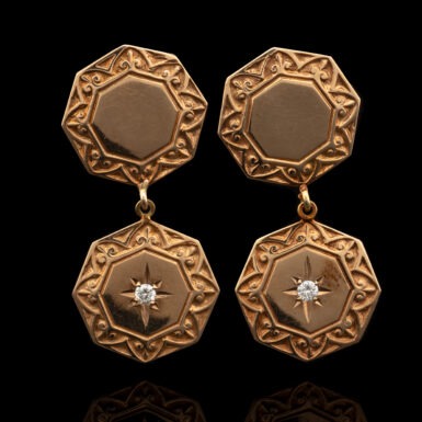 Pre-Owned Vintage Style Diamond Cufflink Earrings