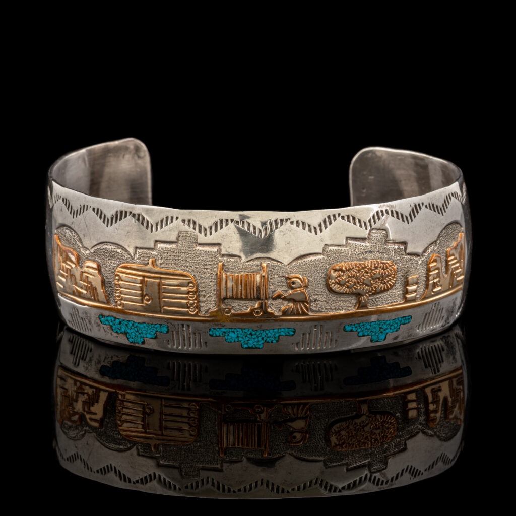 Pre-Owned Hopi Village Bracelet in Sterling Silver & 12K Gold