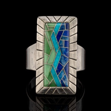 Pre-Owned Native American Ring with Inlaid Gemstones