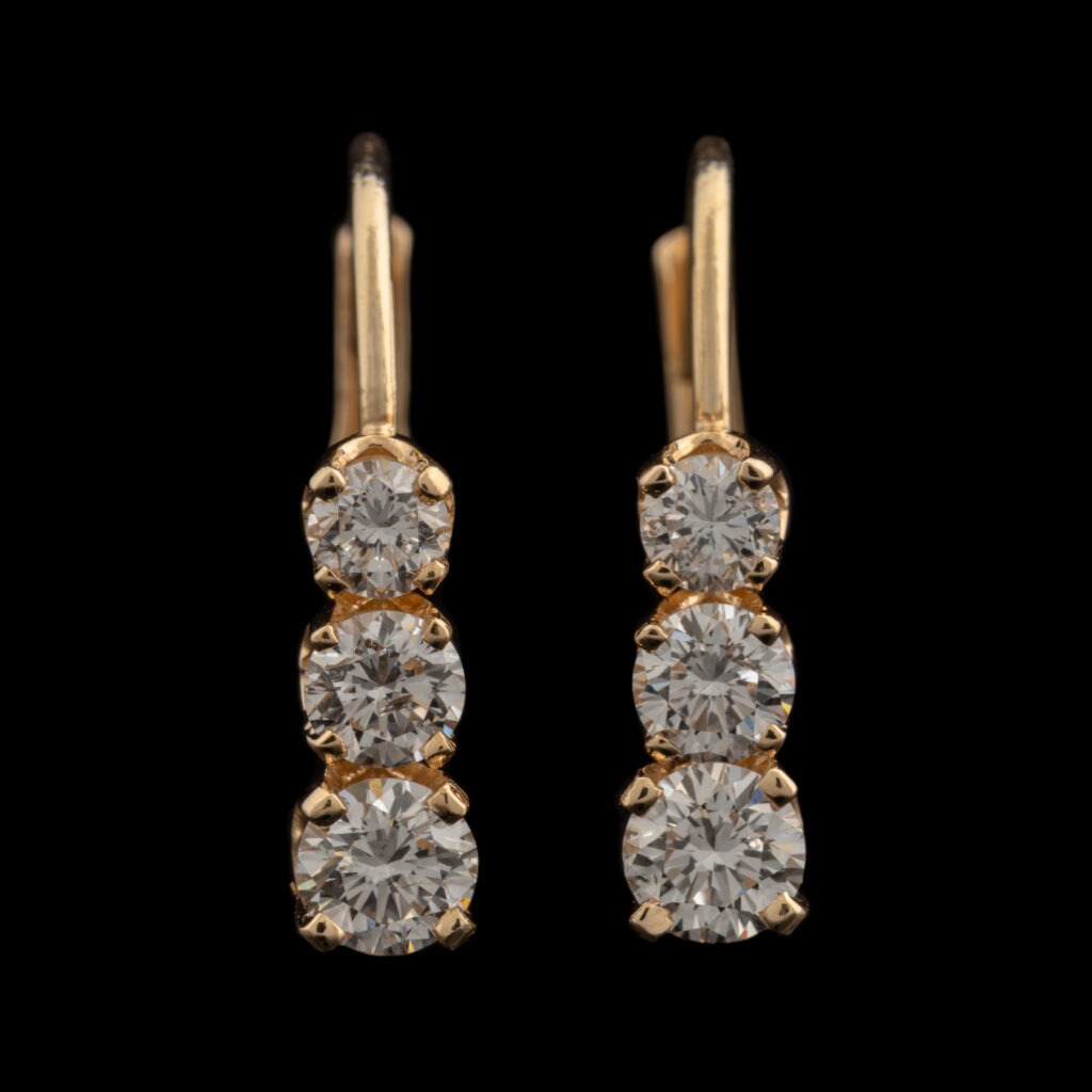 Pre-Owned Graduated Diamond Earrings in 14K