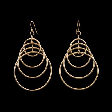 Pre-Owned Dangle Circle Earrings in 14K