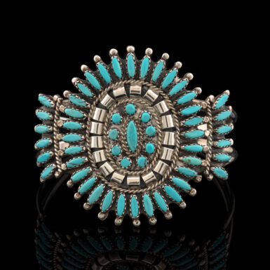 Zuni Pre-Owned Sterling & Turquoise Cuff Bracelet