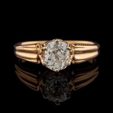 Antique 1.08 Carat Old Mine Cut Diamond Ring in 18K