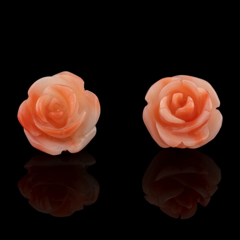 Pre-Owned Carved Coral Earrings