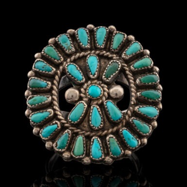 Zuni Vintage Turquoise Ring in Sterling Silver