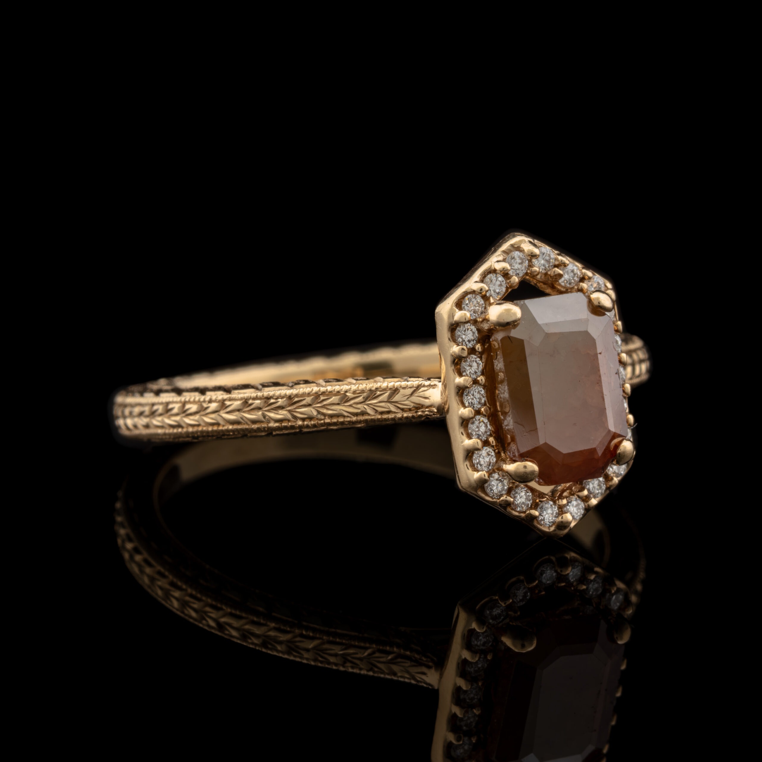 Pre-Owned 1.28 Carat tw Butterscotch Diamond Ring in 14K