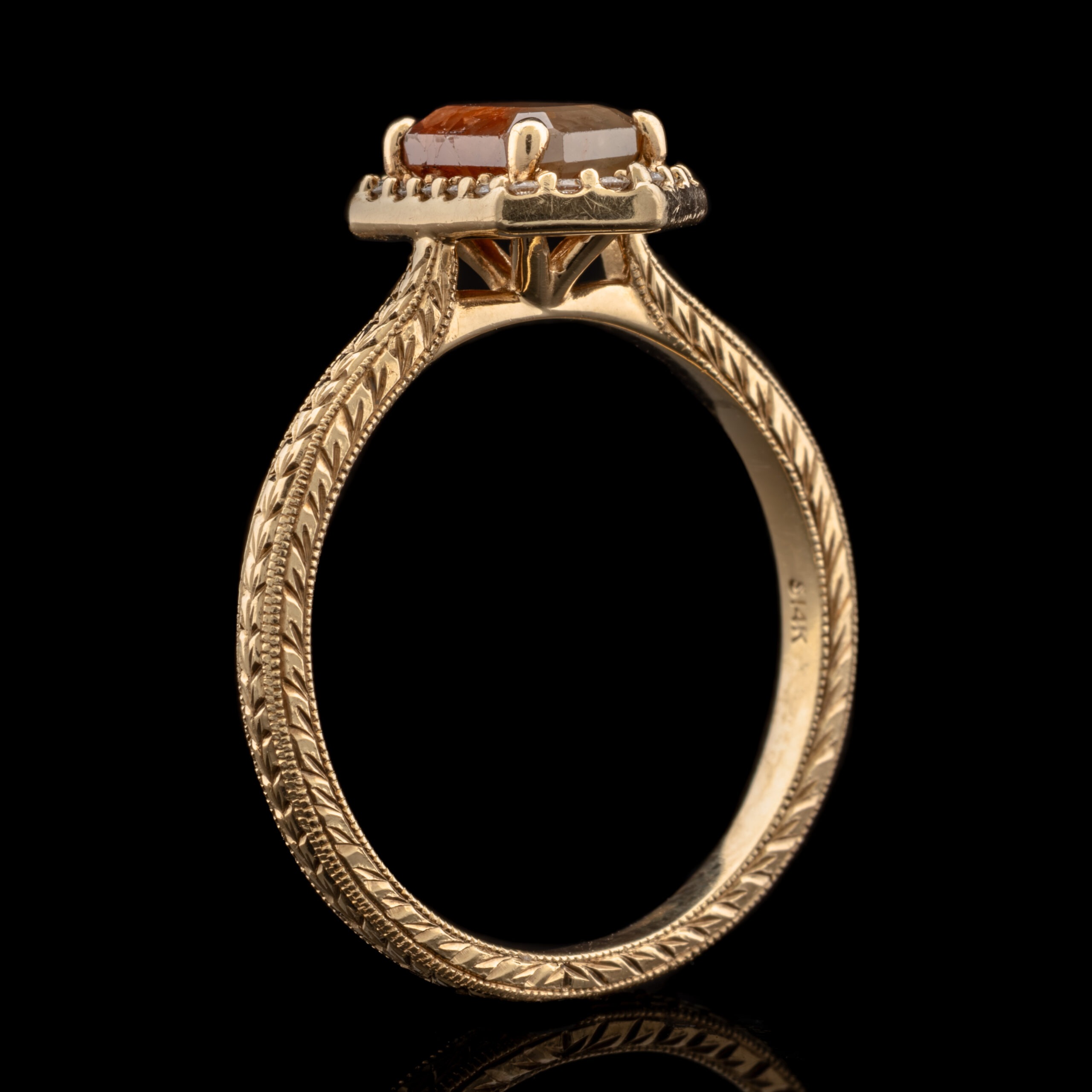 Pre-Owned 1.28 Carat tw Butterscotch Diamond Ring in 14K