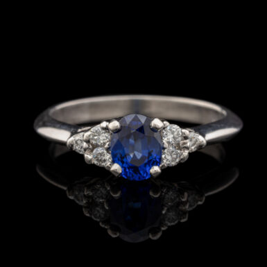 Pre-Owned Sapphire and Diamond Ring in Platinum