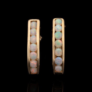 Pre-Owned Opal J-Hoop Earrings in 14K
