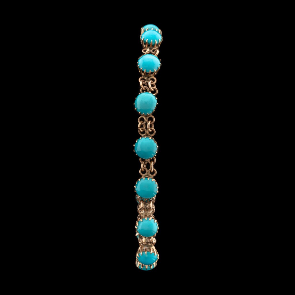 Vintage Turquoise Chain Bracelet in 10K