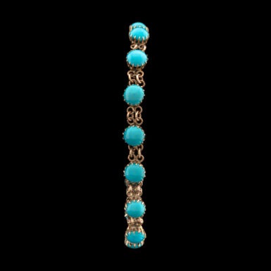 Vintage Turquoise Chain Bracelet in 10K