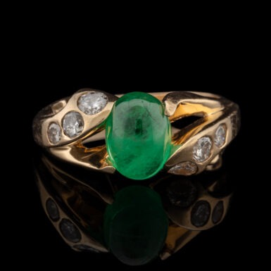 Pre-Owned Emerald & Diamond Ring in 14K