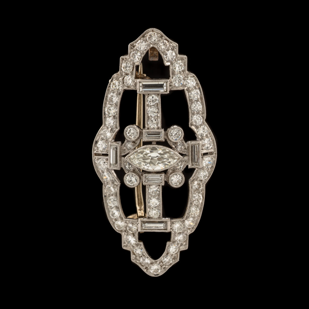 Vintage 1.20 Carat tw Diamond Pin/Pendant in Platinum