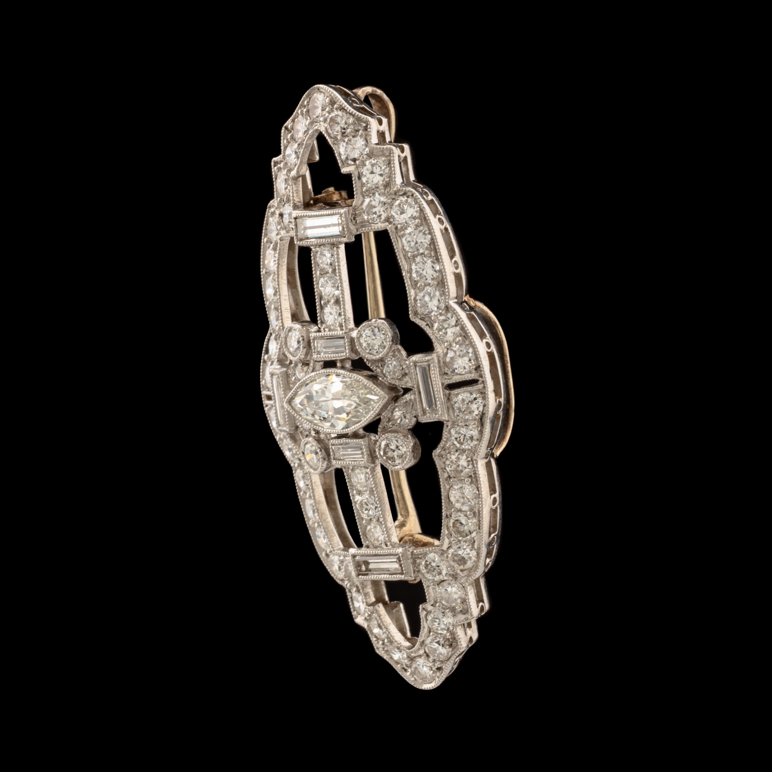 Vintage 1.20 Carat tw Diamond Pin/Pendant in Platinum