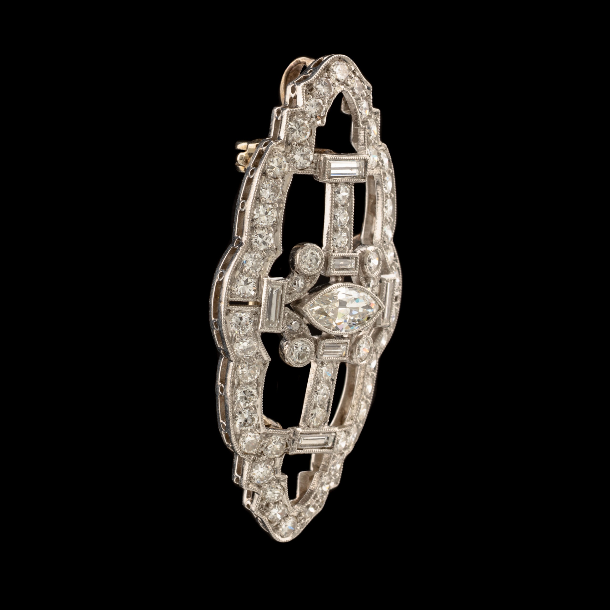 Vintage 1.20 Carat tw Diamond Pin/Pendant in Platinum