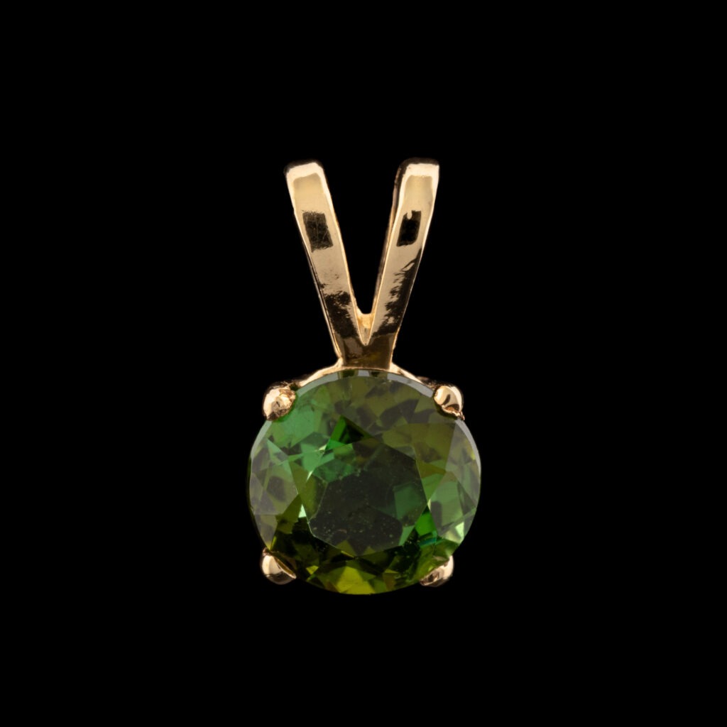 Pre-Owned Green Tourmaline Pendant in 14K