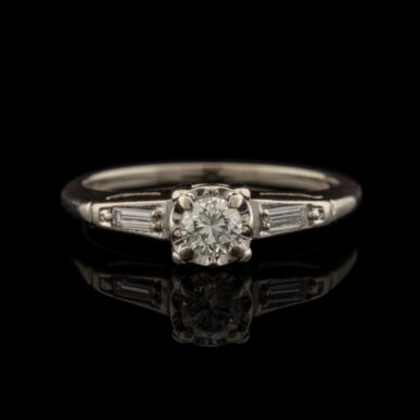 Vintage .38 Carat tw Diamond Ring in 14K White Gold