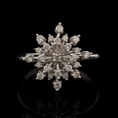 Pre-Owned Diamond Snowflake Ring in 10K White Gold