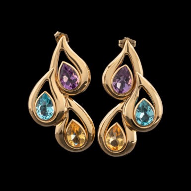Pre-Owned Multi-Stone Earrings in 14K