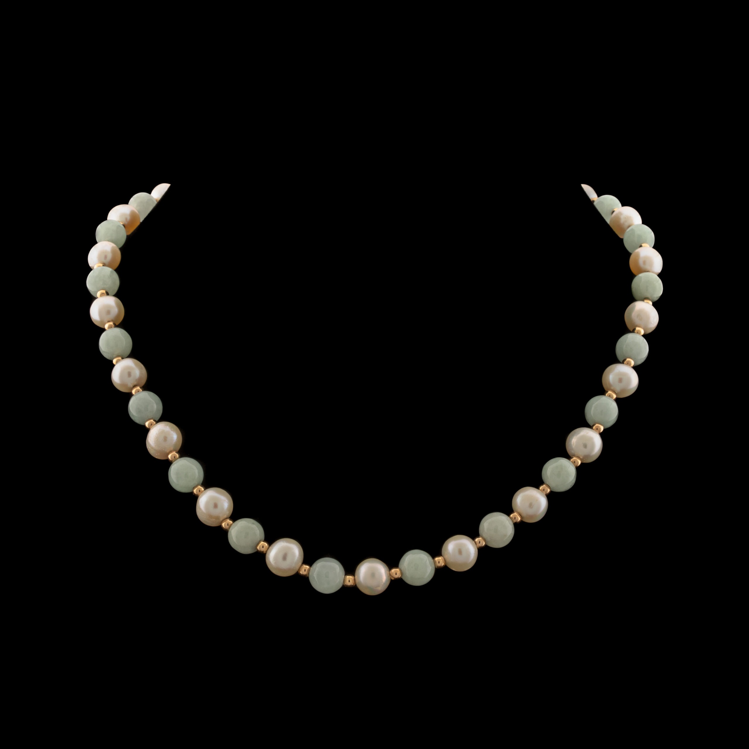 Pre-Owned Pearl & Idocrase Necklace in 14K