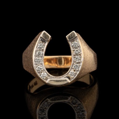 Vintage Diamond Horseshoe Ring in 14K