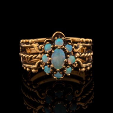 Pre-Owned Opal Cluster Ring in 14K