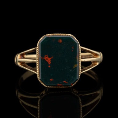 Antique Edwardian Bloodstone Ring in 14K