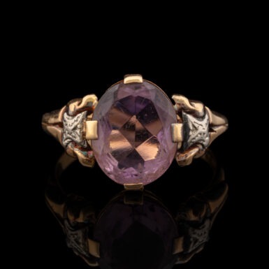Vintage Oval Amethyst Ring in 18K