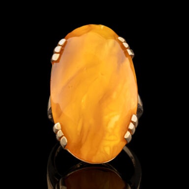 Vintage Butterscotch Amber Ring in 14K
