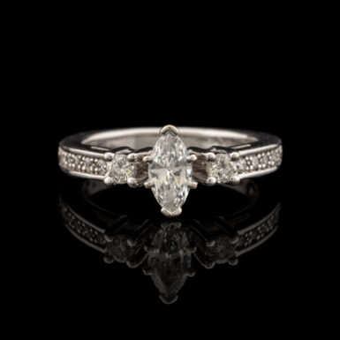 Pre-Owned Marquise Diamond Ring in 14K White Gold