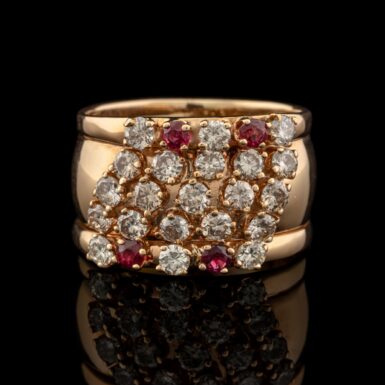 Pre-Owned Diamond & Ruby Band in 14K