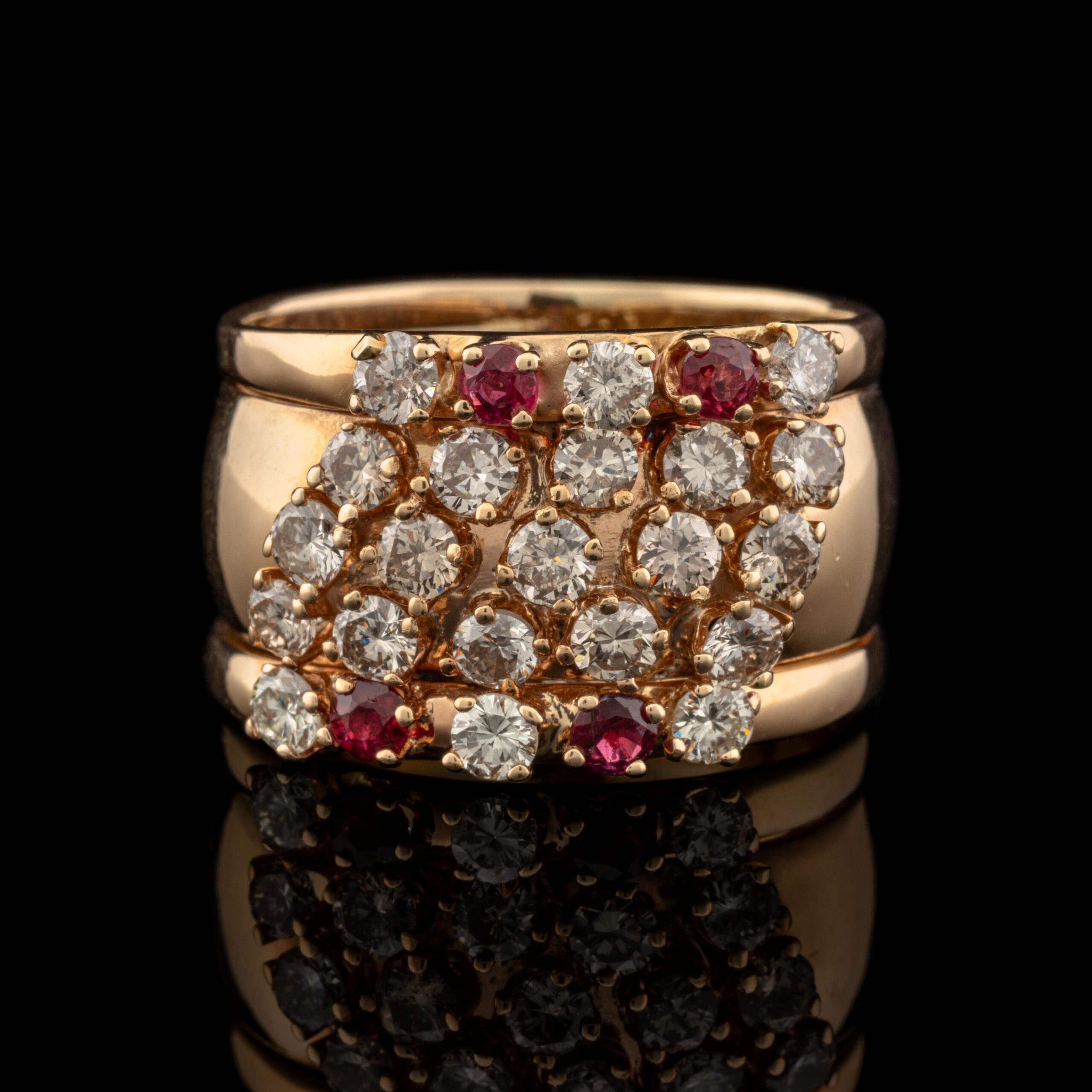 Pre-Owned Diamond & Ruby Band in 14K