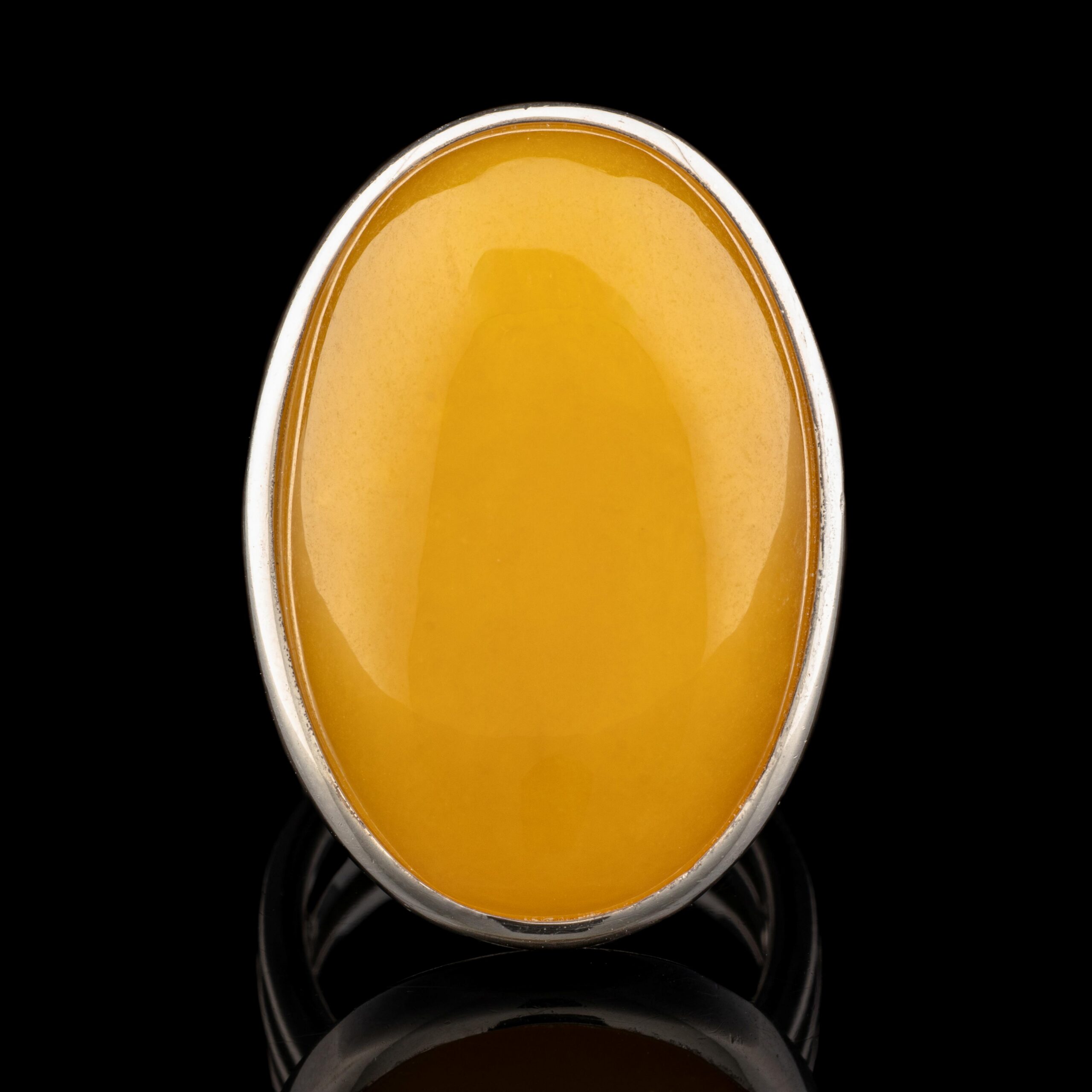Pre-Owned Amber Ring in Sterling Silver