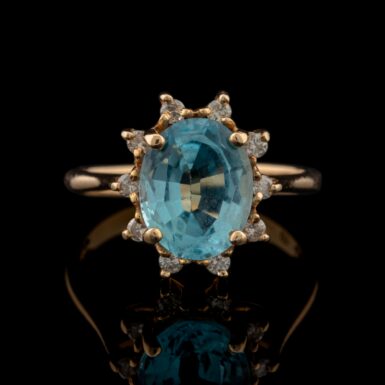 Pre-Owned Blue Topaz & Diamond Ring in 14K
