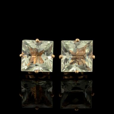 Pre-Owned 8.50 Carat tw Green Quartz Earrings in 14K