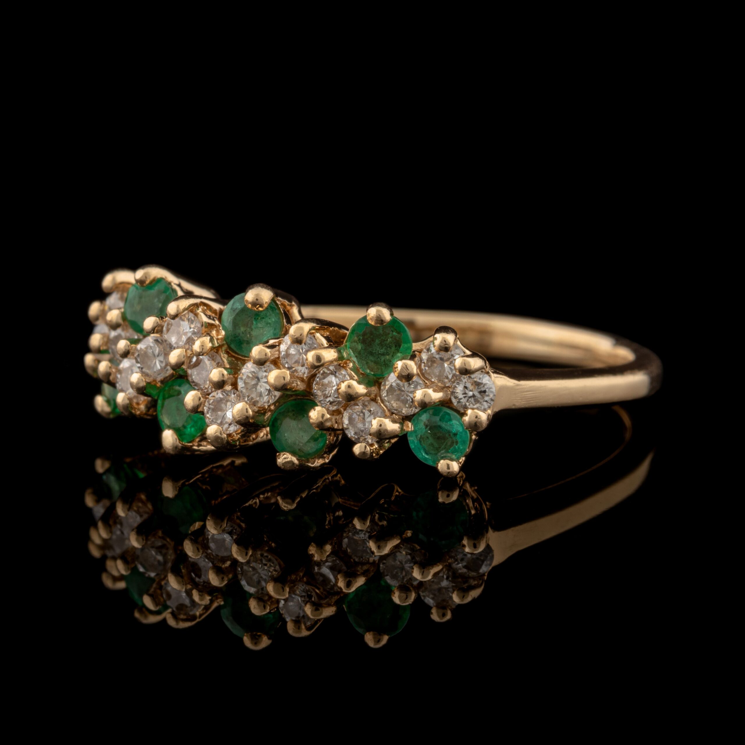 Pre-Owned Emerald & Diamond Ring in 14K