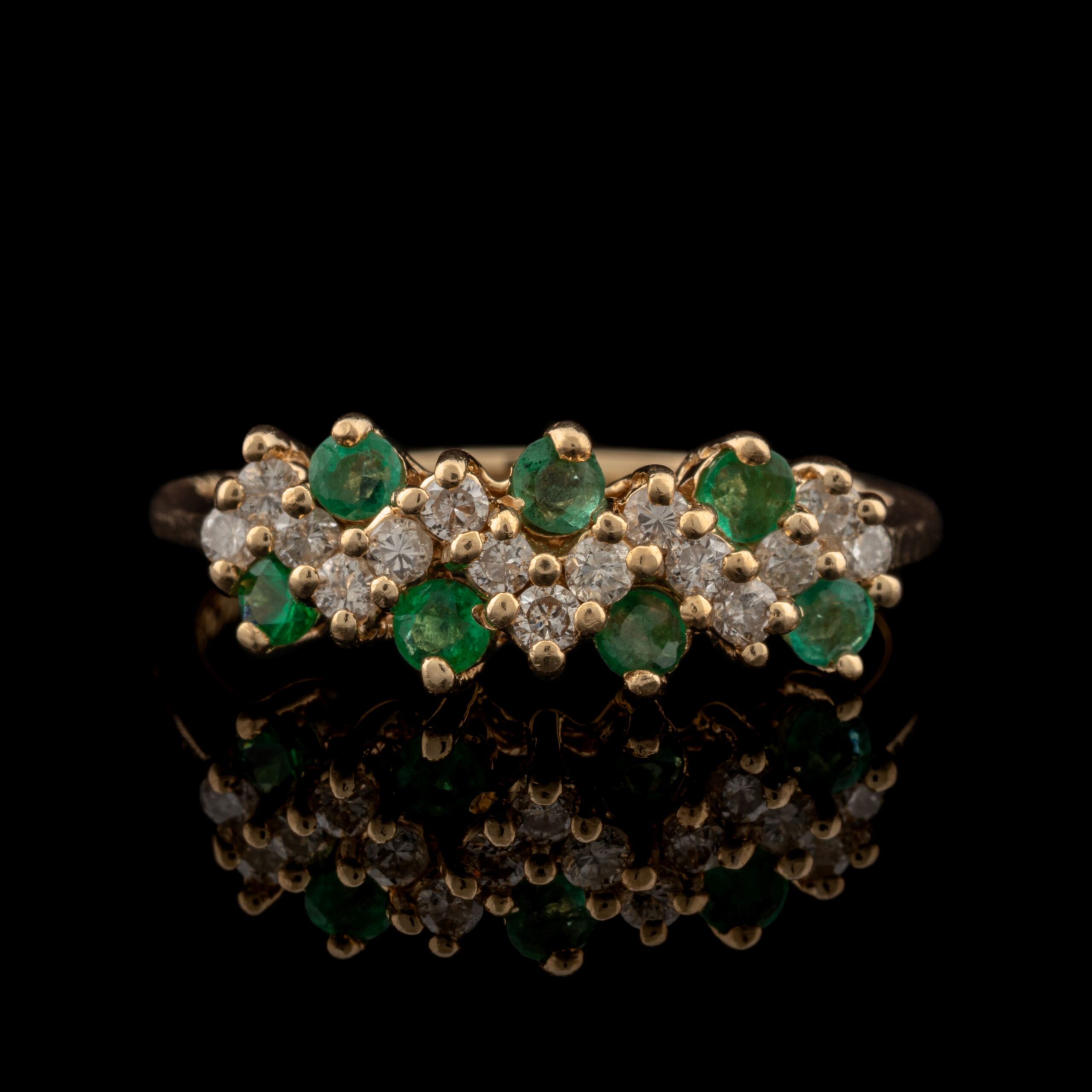 Pre-Owned Emerald & Diamond Ring in 14K
