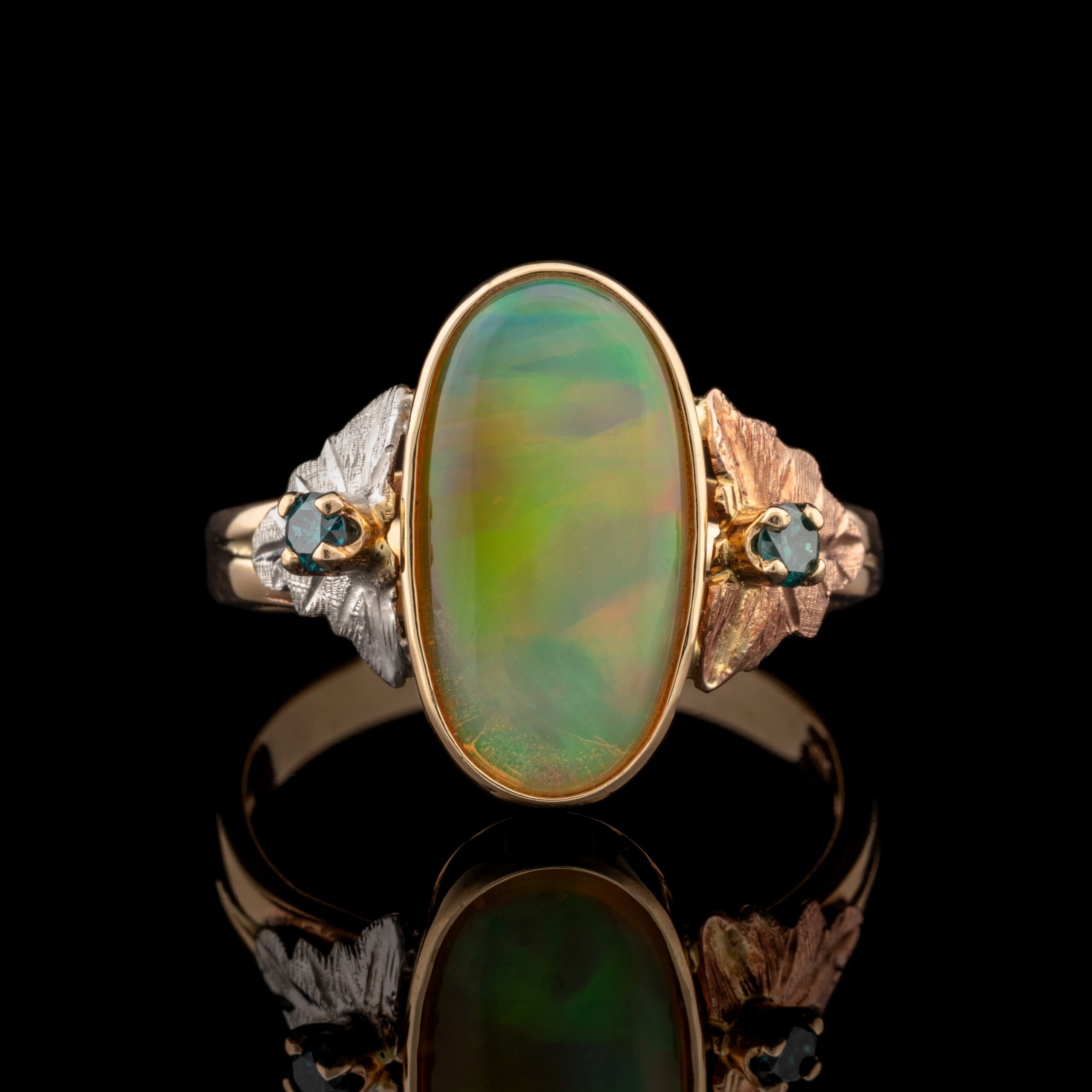 Pre-Owned Opal & Diamond Ring in 14K