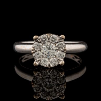 Pre-Owned Illusion Cluster Diamond Ring in 14K White Gold