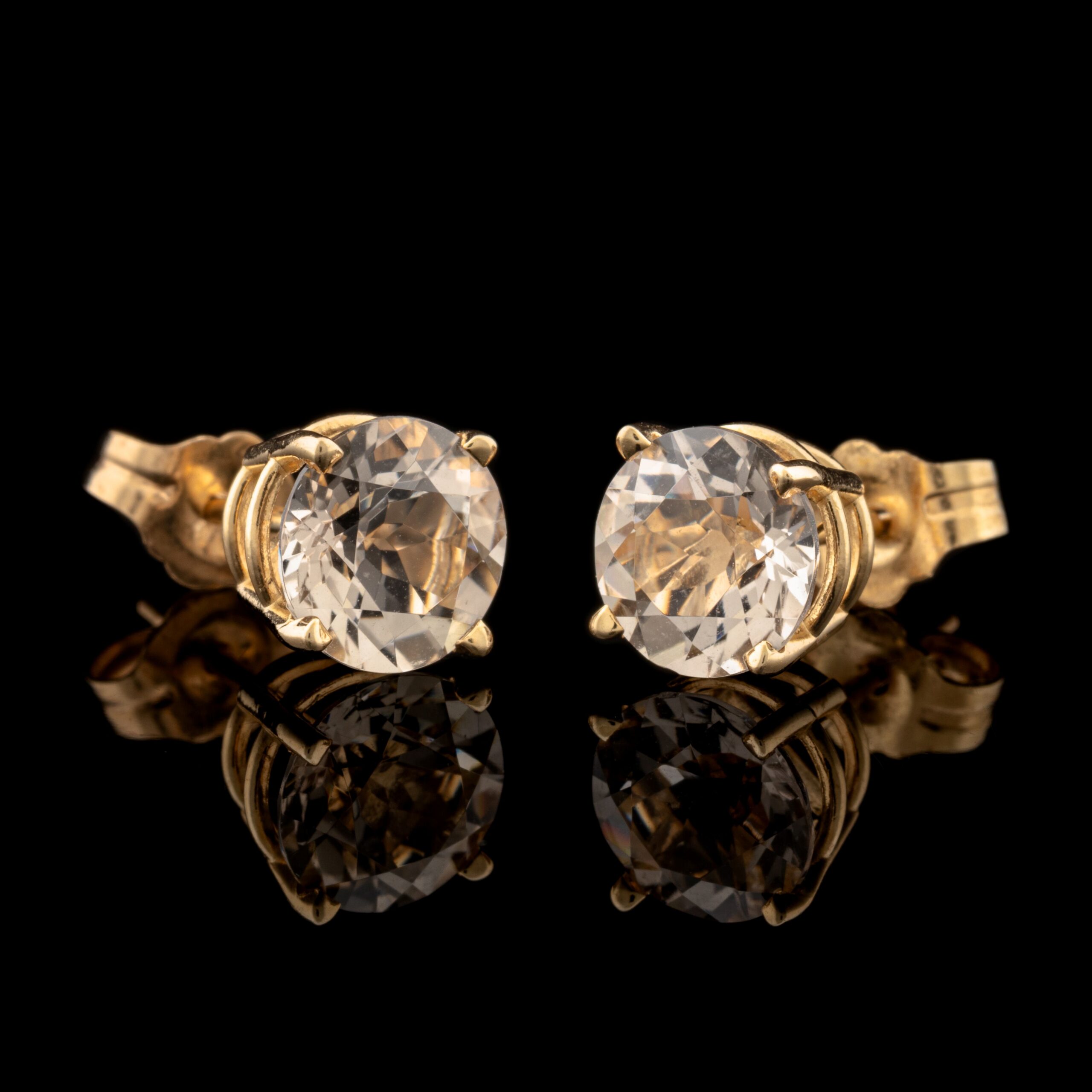 Pre-Owned Herkimer Diamond Earrings in 14K