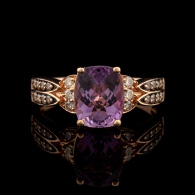 Pre-Owned Amethyst & Diamond Ring in 14K Rose Gold