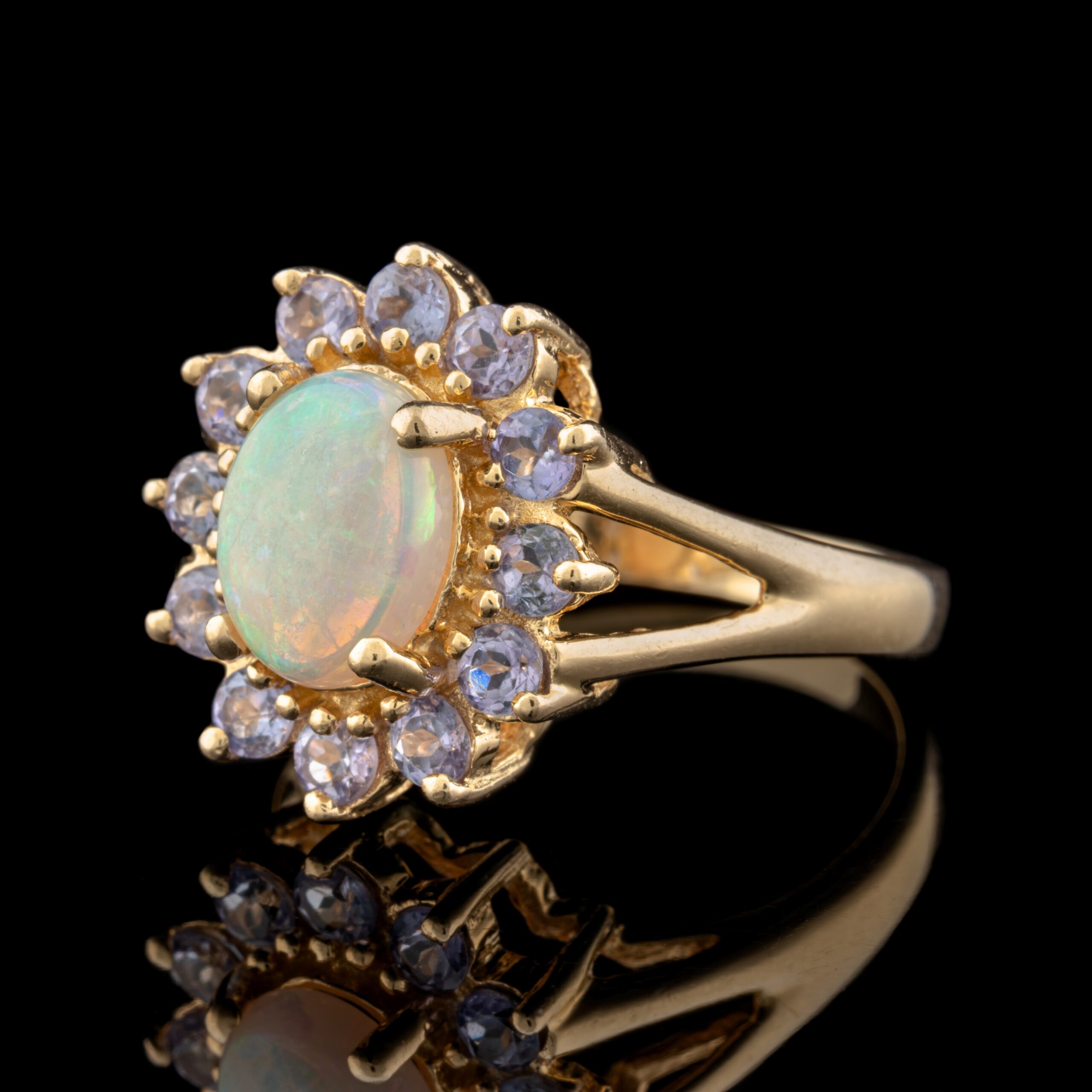 Pre-Owned Opal & Tanzanite Ring in 14K