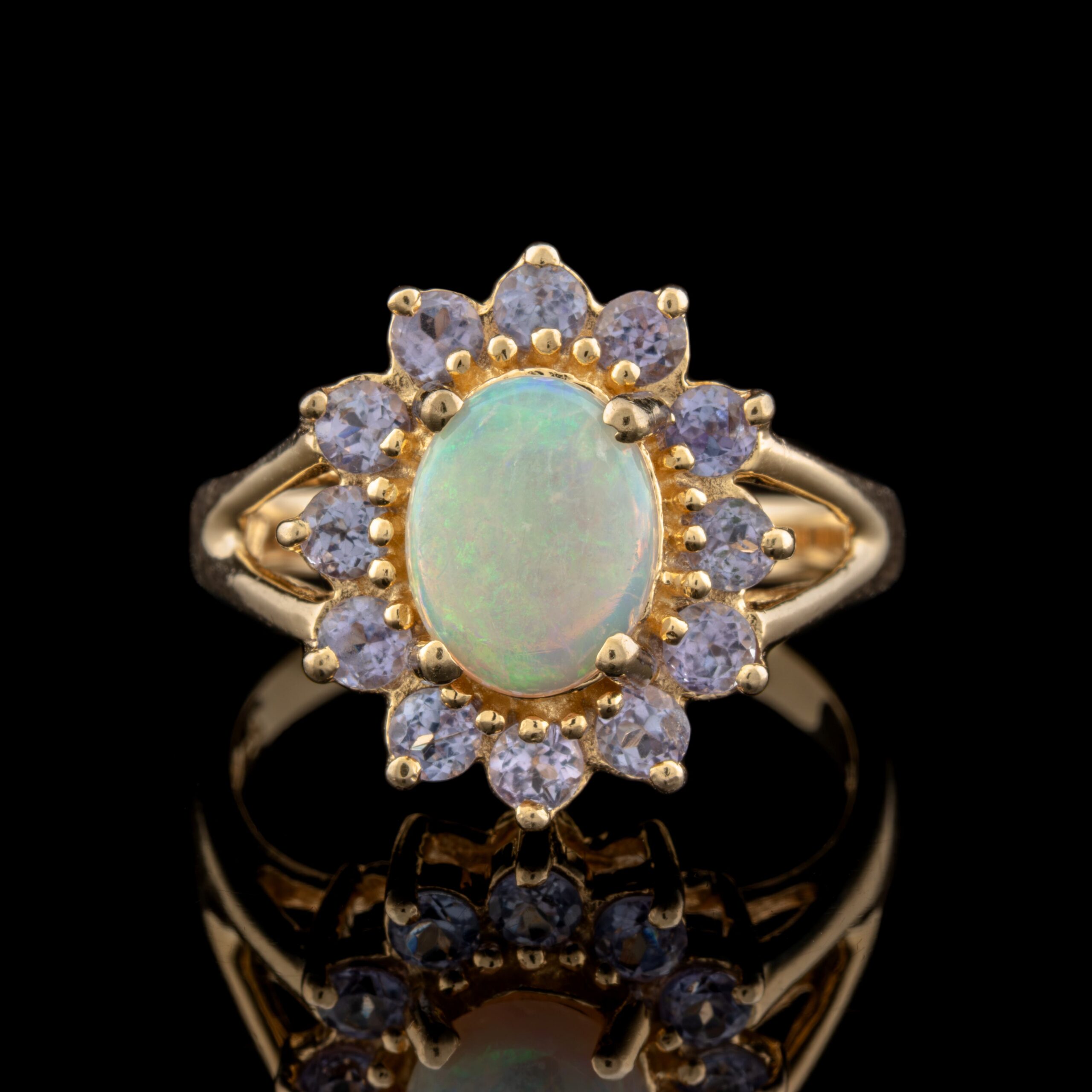 Pre-Owned Opal & Tanzanite Ring in 14K