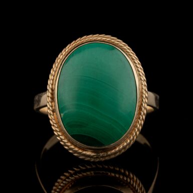 Pre-Owned Malachite Ring in 14K Yellow Gold