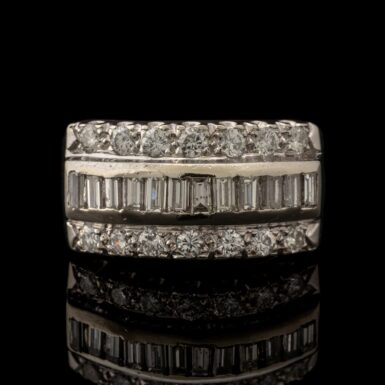 Vintage 1.05 Carat tw Diamond Band in 14K White Gold