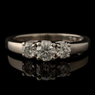 Pre-Owned 3-Diamond Engagement Ring in 14K White Gold