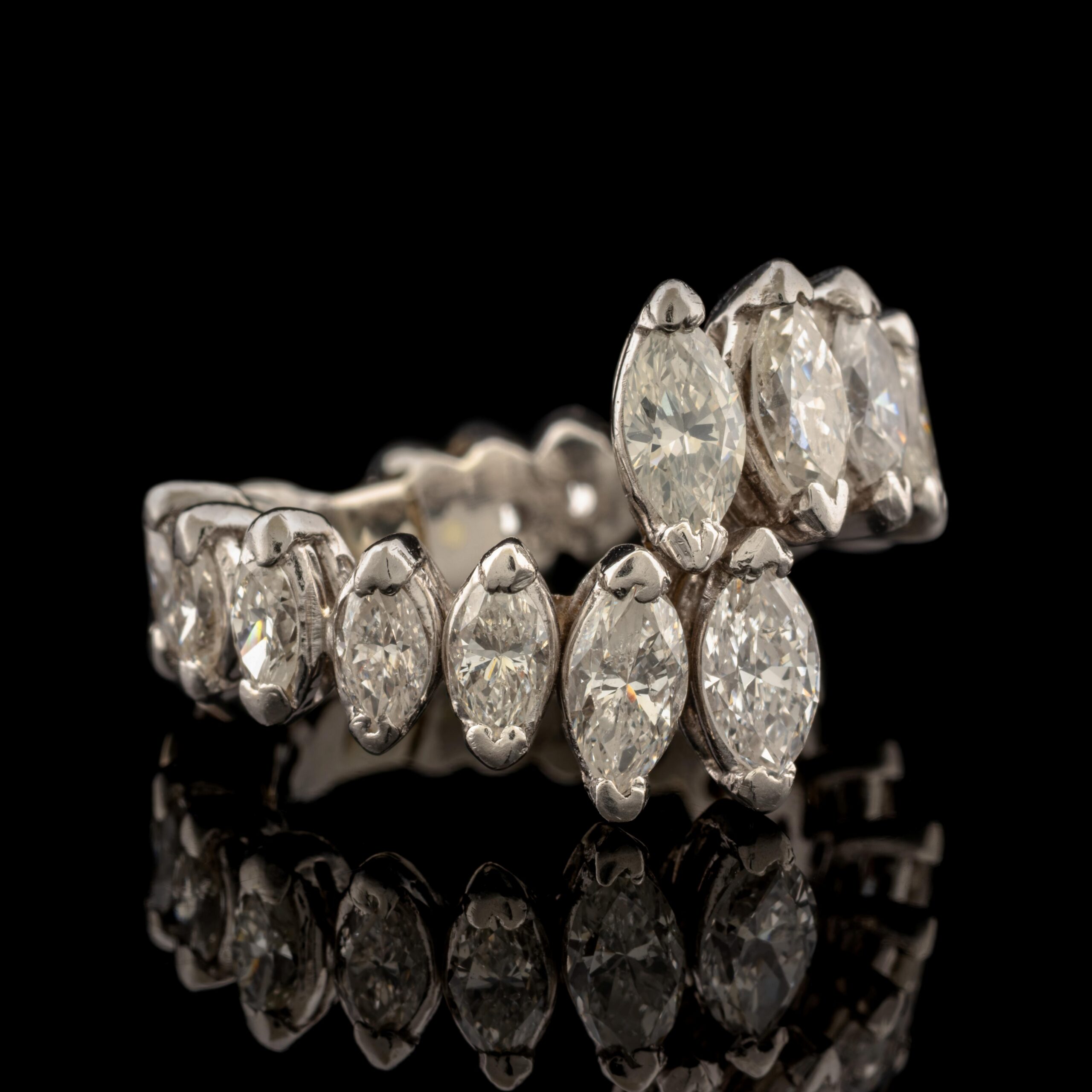 Vintage Marquise Eternity Band in Platinum